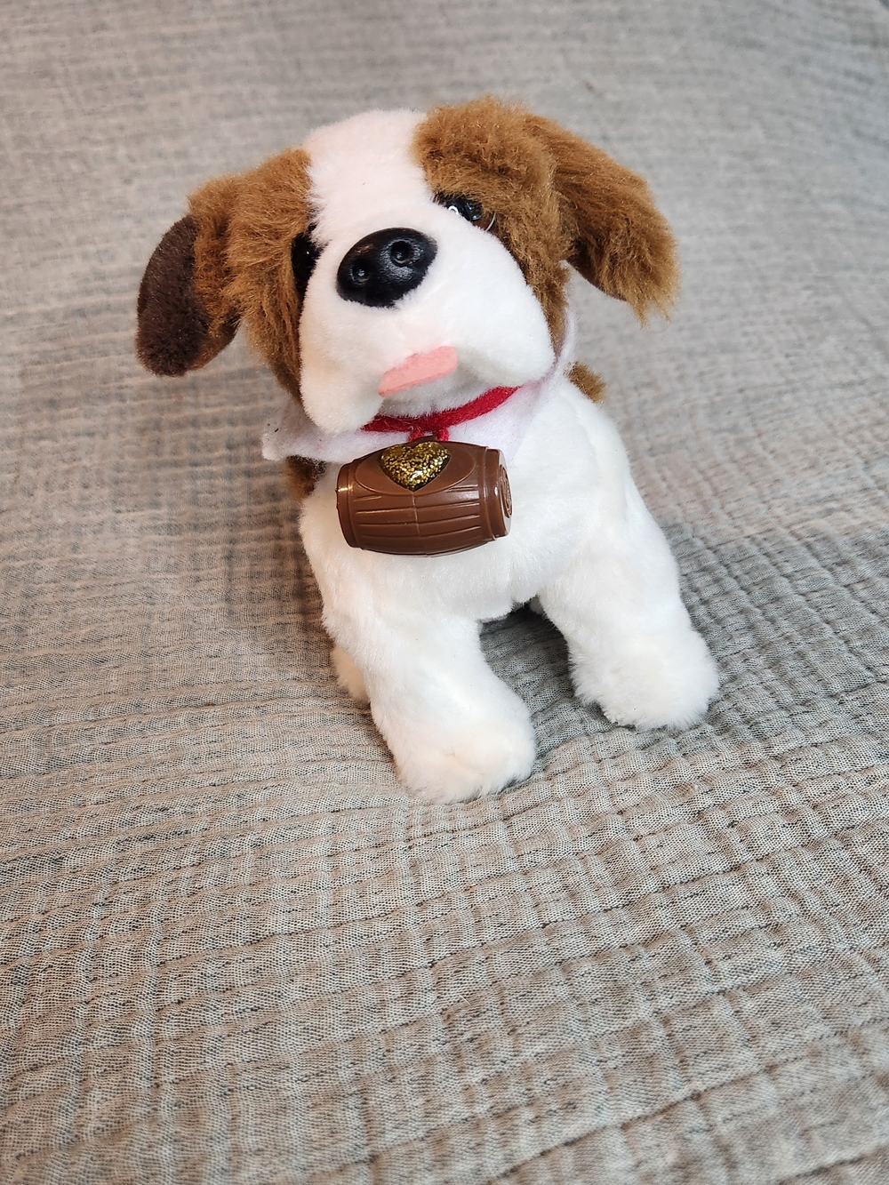 Elf Pets Saint Bernard  7” Tall Plush Dog W/Barrel A St Bernard Tradition